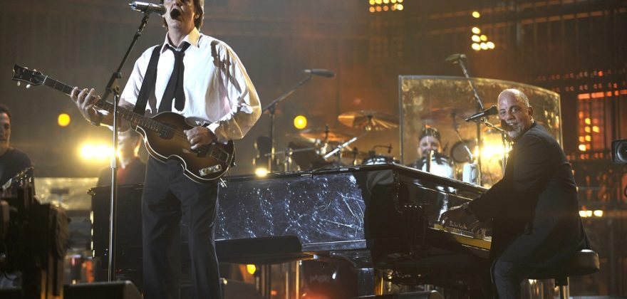 *Exclusive* Billy Joel and Sir Paul McCartney perform during the "Last Play at Shea" at Shea Stadium on July 16, 2008 in Queens, NY. ***Exclusive*** (Photo by L. Busacca/WireImage)